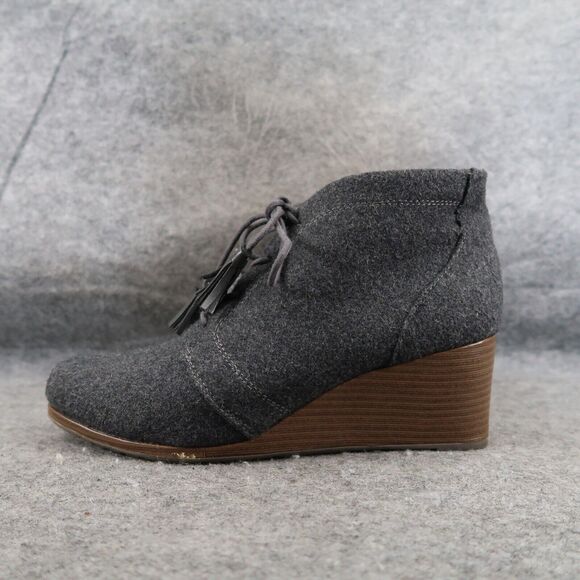 Dr Scholls Shoes Womens 8 Booties Wedge Kennedy Lace Up Comfort Chukka Charcoal - Picture 4 of 16